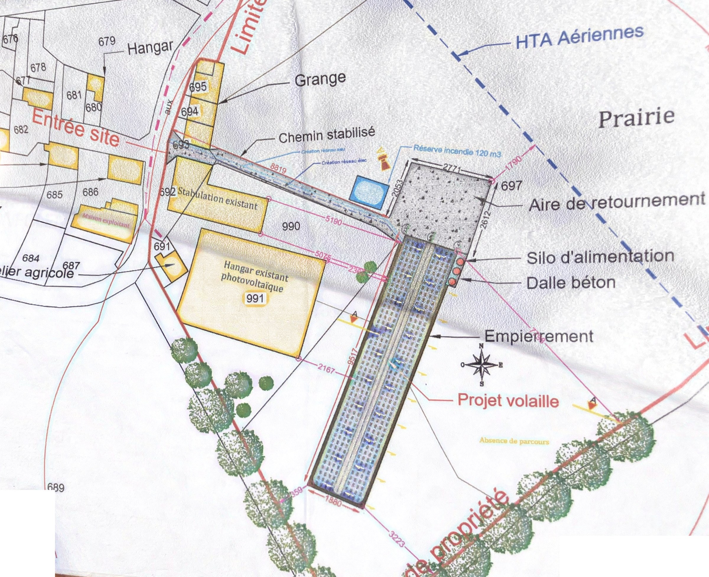 Plan de masse — Projet volaille, Embrosse, 87330 Val d'Issoire